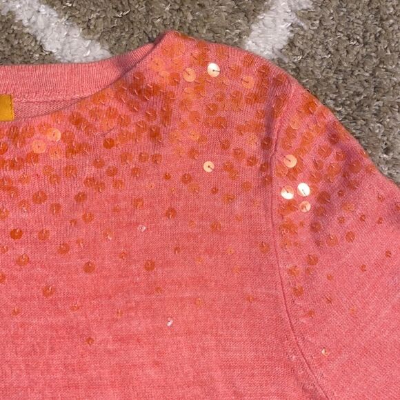 Ruby Road Sequined Two Toned 3/4 Sleeve Lightweight Sweater - Picture 3 of 7